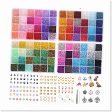 48000pcs 2mm Gl Seed Beads Jewelry Making Kit - 96 Colors Bracelet Beads w/ Pend