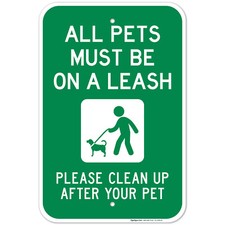 All Pets Must Be On A Leash Sign,