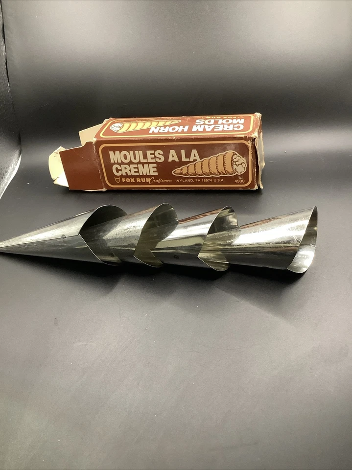 Vintage Fox Run Cream Horn Molds Set Of 4 In Original Box - Image 3 of 4