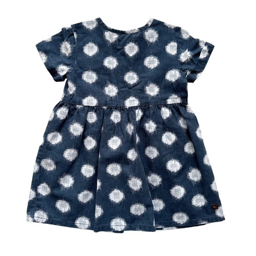 Tea Collection Linen Neko Polka Dot Play Dress Size 5 - Picture 3 of 4