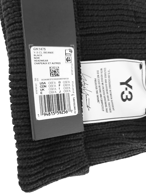 Y-3 adidas ブラック ニット帽 BEANIE ビーニーOSFA Y-3 ワイスリー ヨウジヤマモト adidas アディダス ニット帽