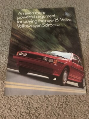 Vintage 1986 VOLKSWAGEN SCIROCCO 16-VALVE Car Print Ad RED 1980s