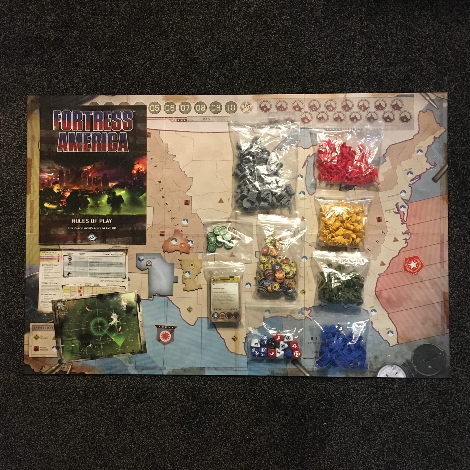 Fortress America Board Game Fantasy Flight Games 2012 Complete eBay