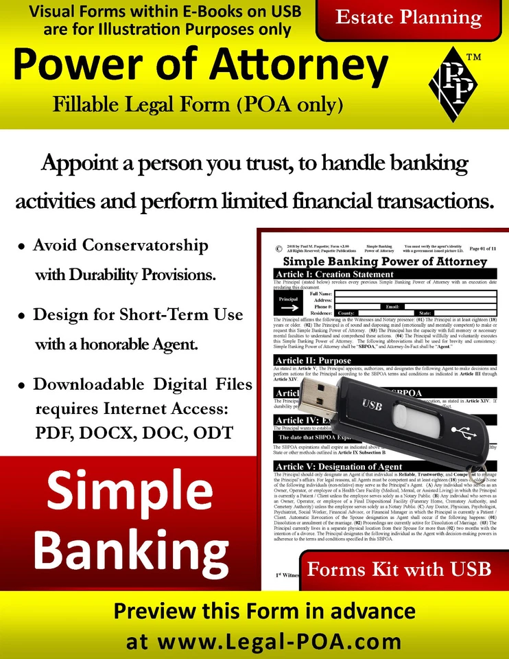 Poder notarial bancario simple - formulario y USB (kit legal) Foto 2 de 4