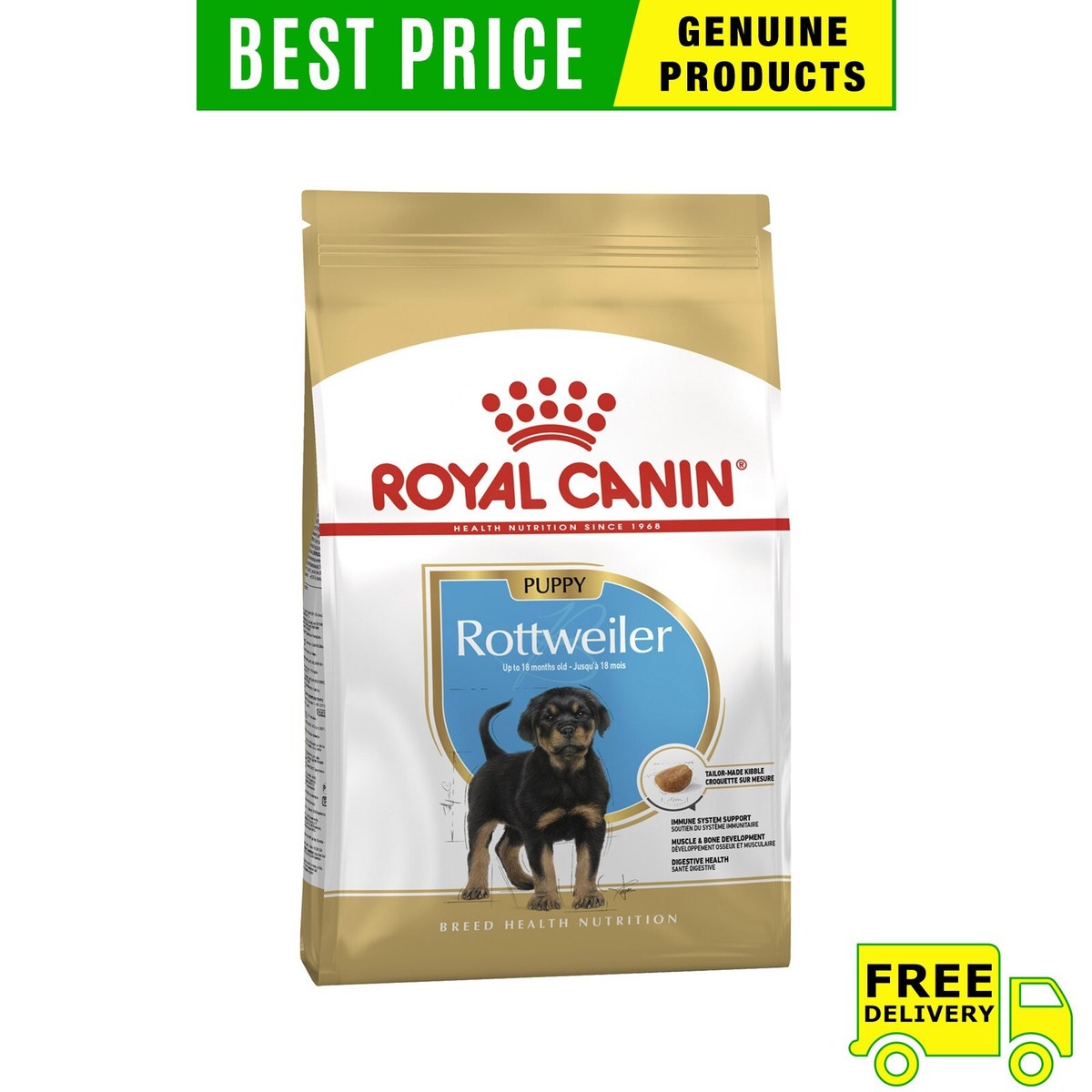 Royal Canin Rottweiler Puppy High Protein Premium Dry Dog Food 12
