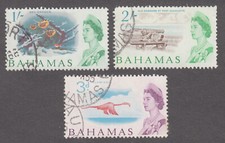 Bahamas 1965. Sea Garden, Cannons at Fort Charlotte, Flamingo. Sc# 208, 213, 214