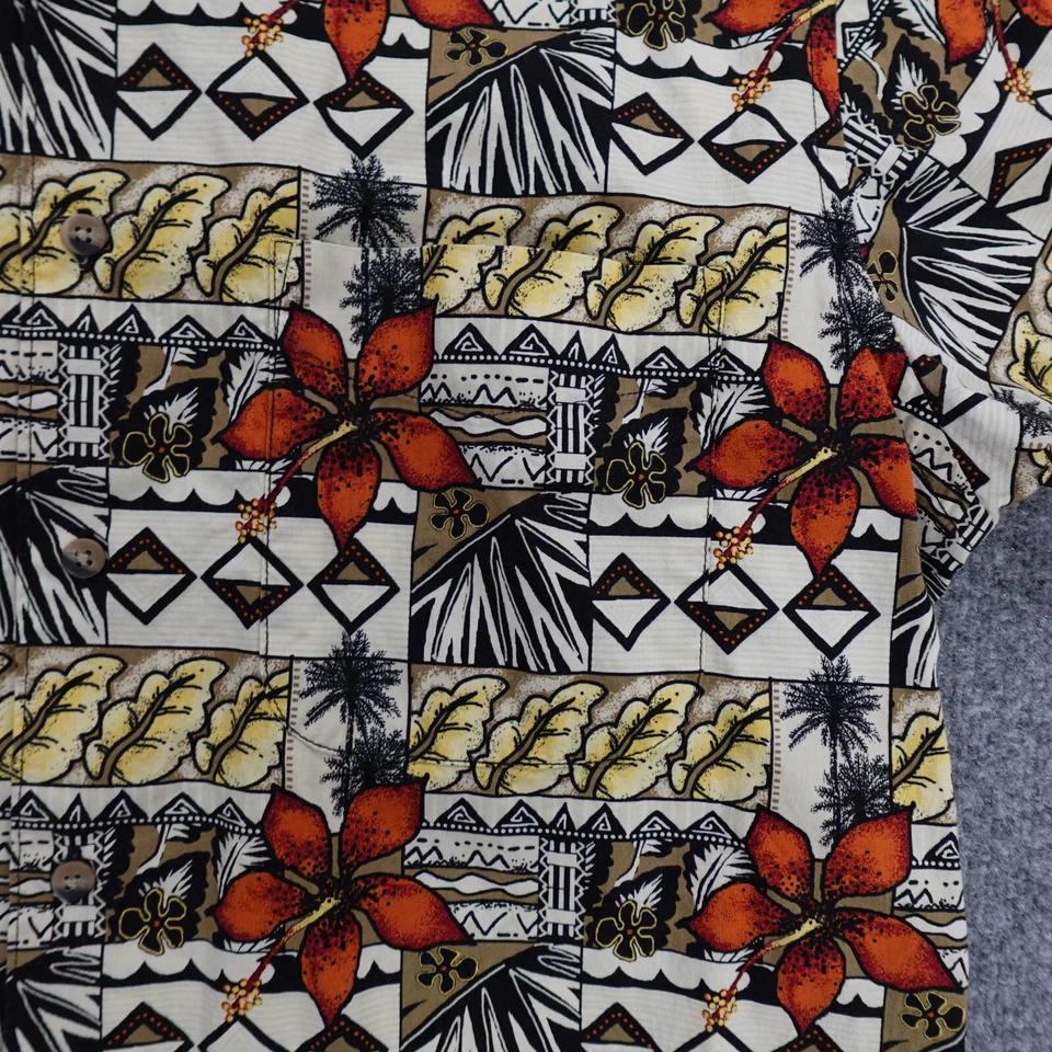 Crossings Shirt Mens M Hawaiian Camp Short Sleeve Button Up Colorful Floral — 第 3/4 张图片