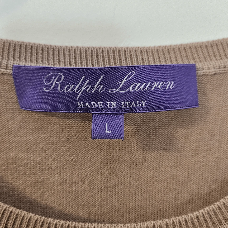 Camiseta sin mangas Ralph Lauren de cachemir sin mangas para mujer marrón talla grande Foto 2 de 4