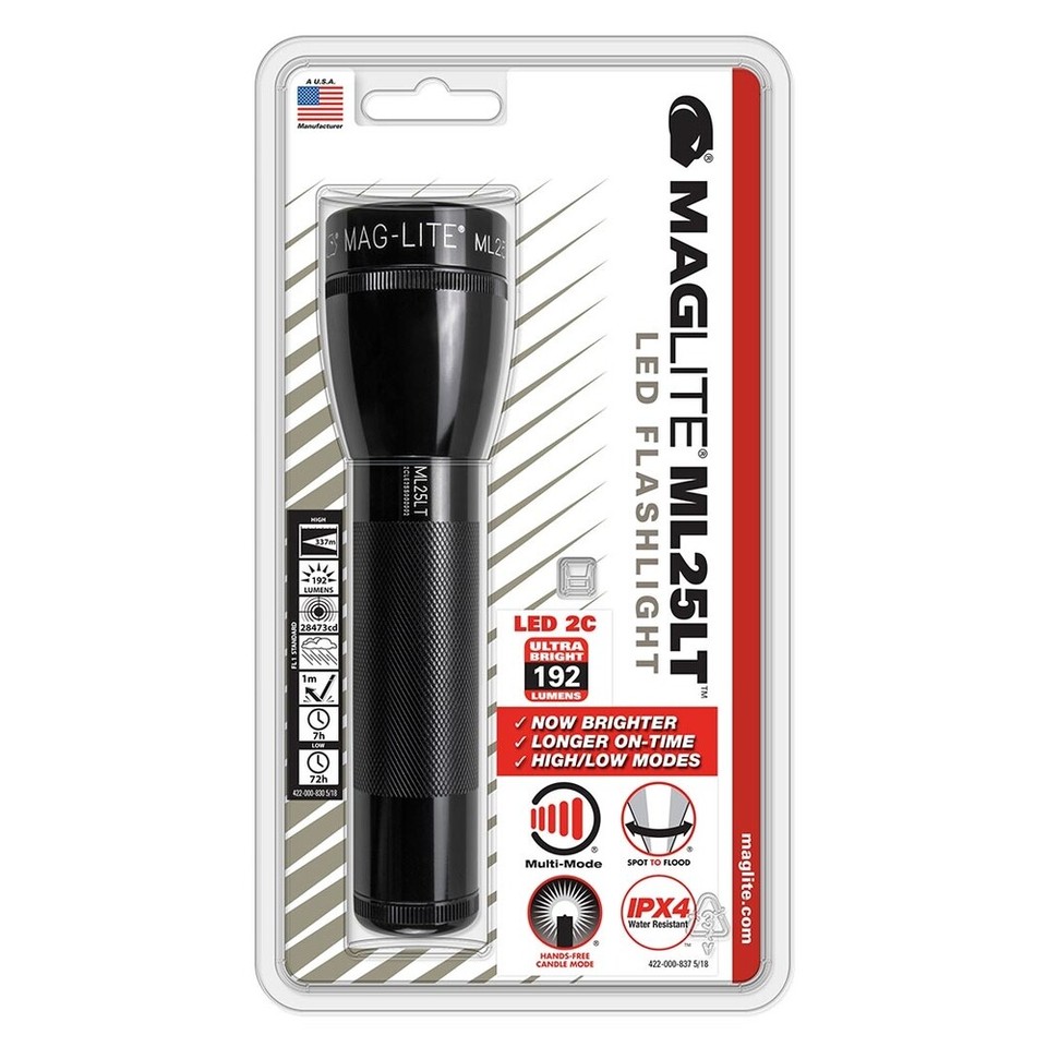 Mag Instrument Inc Ml25Lt-S2016 Maglite Ml25Lt 2-Cell C Black Led ...