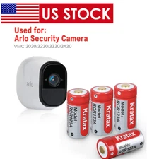 Kratax 700mAh 4PCS RCR123A Li-ion Rechargeable Batteries 3.7V for Arlo Camera 