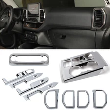 10x Chrome Steering Wheel Control Dash Cover Trims Kit For Ford Bronco Sport 21+