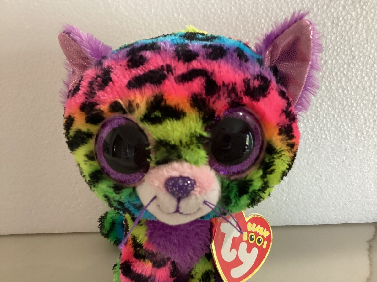 Ty Beanie Boos TRIXIE Rainbow Leopard Retired Claire’s Exclusive 6”  RARE/NEW
