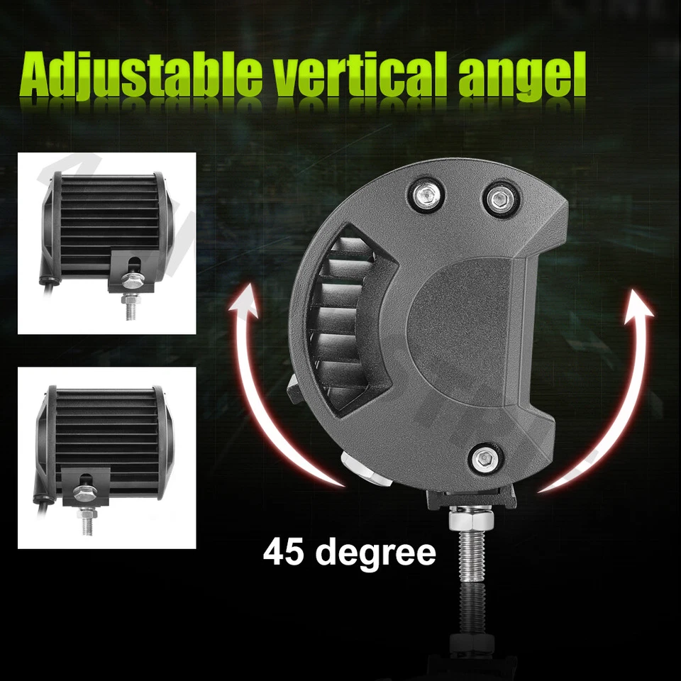 Barra de luz de trabajo LED de 3,7" doble fila cubo de inundación vainas conducción lámpara antiniebla todoterreno/cable Foto 4 de 4