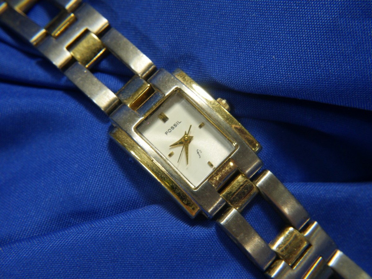 FOSSIL F2 9190 BRACELET BAND GOLD & SILVER TONE WATCH FRESH  display picture 1