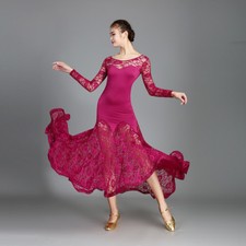 Latin Ballroom Dance Dress Modern Salsa Waltz Standard Long Dress C040 5 Colors