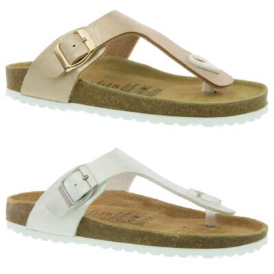 SUPERSOFT 474 367 Zehentrenner Sandale Lederfussbett metallische Farben Gr.31-39