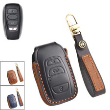 Genuine Leather Car Key Case Cover For Subaru Forester Legacy Outback BRZ WRX