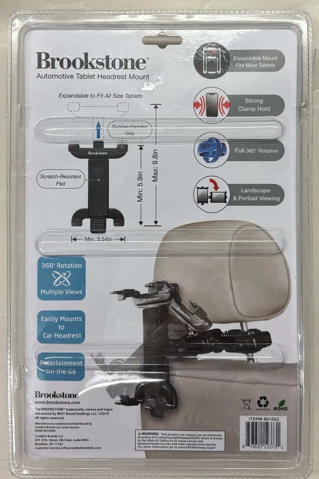 Brookstone "Automotive Tablet Headrest Mount" (BK1282) - Image 2 of 2