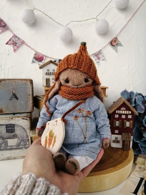 Artist Rabbit Bunny Vintage Style Their friends OOAK Teddy Jointed Natalitaart