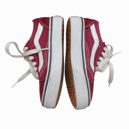 Vans Old Skool Kids Sz 10.5 Maroon White Suede Canvas VN0A4BUU5U7 EUC - Picture 24 of 24