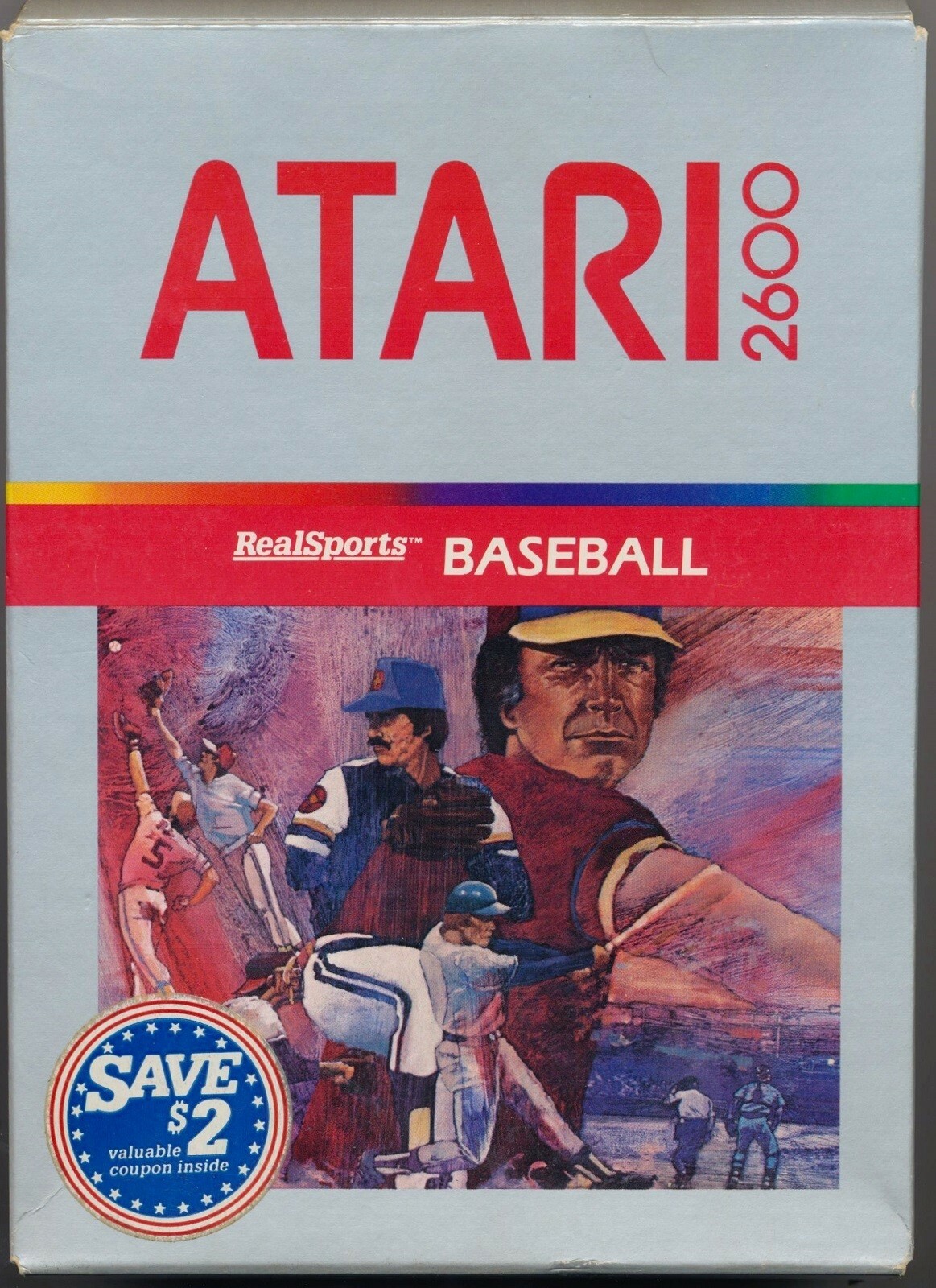 Atari 2600 Realsports Baseball Game Cartridge Complete in Box CIB 1982 Version