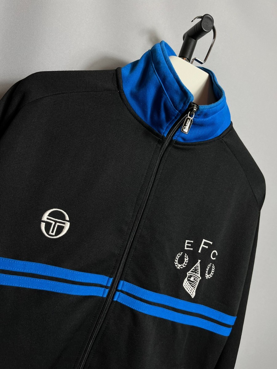 Sergio Tacchini Everton Track Jacket Full Zip Black Blue Sz