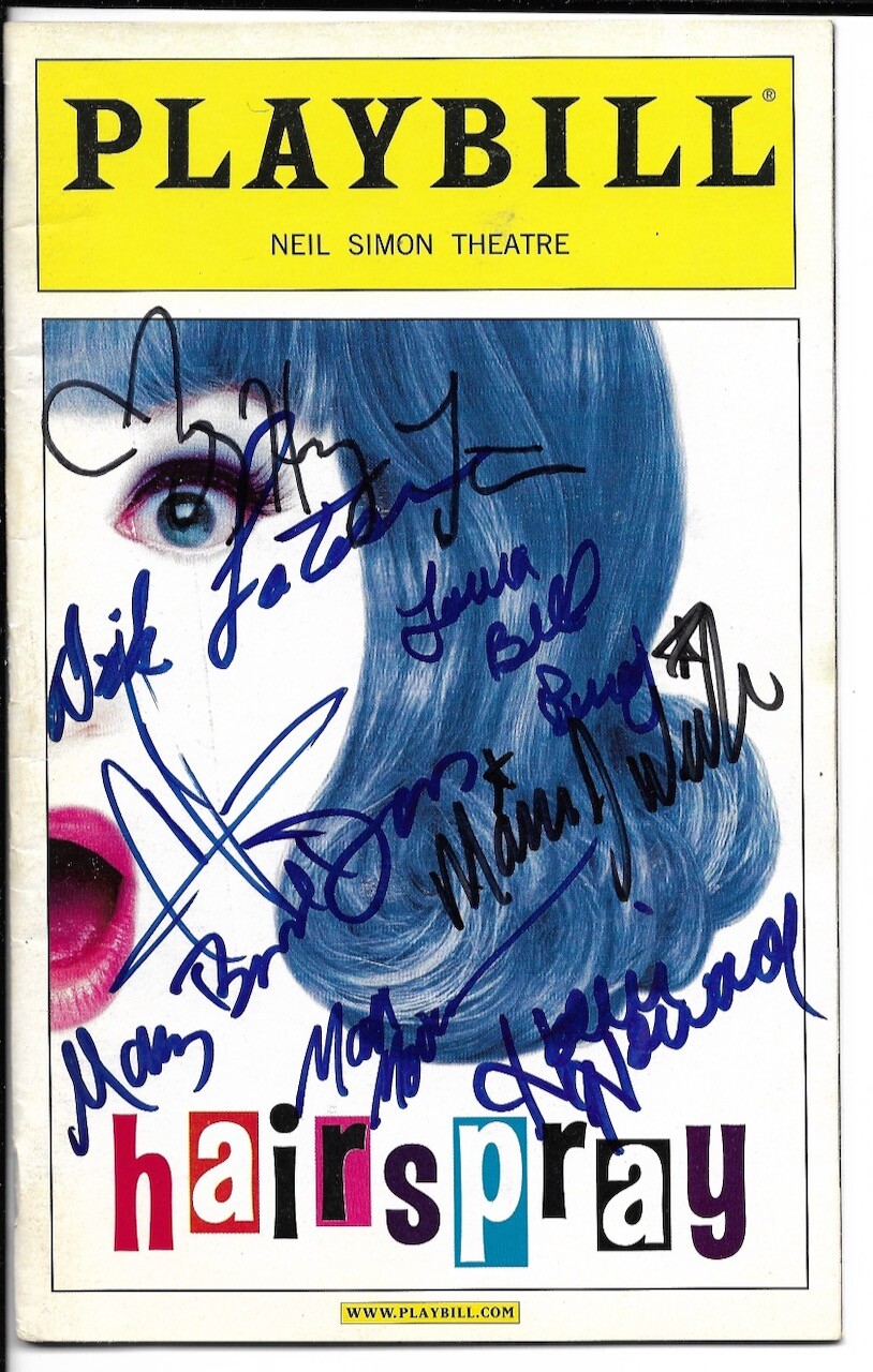 "Hairspray" 2002 Playbill SIGNED by Fierstein, Bundy, Winokur, Morrison