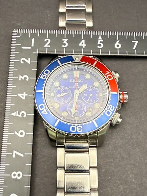 SEIKO Prospex V175-0AD0 Chronograph Pepsi Divers Solar Qz 42mm