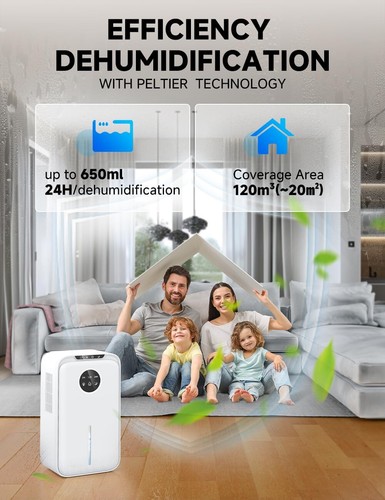 Dehumidifier 2200ML Portable Home Dehumidifier With Exhaust Pipe, Sleep - Picture 8 of 8