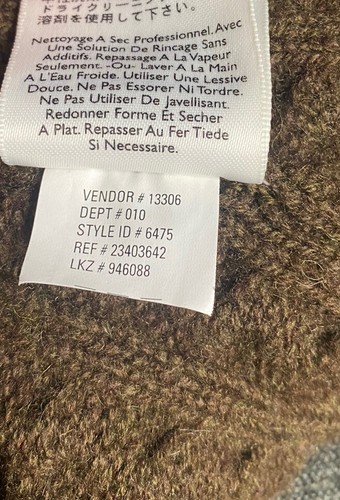 Eddie Bauer Brown Floral Embroidered 100% Lambs Wool cardigan sweater Women Sz-M - Picture 5 of 5