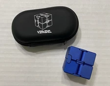 YZMODEL Metal Infinity Cube Metallic Blue Fidget Toy With Case