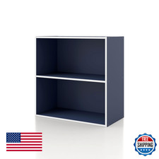 Homes: Inside + Out Apexa 2-Tier Cube Storage Organizer Shelves, Stackable Wood 