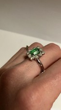 Anello Christian Dior vintage con smeraldo