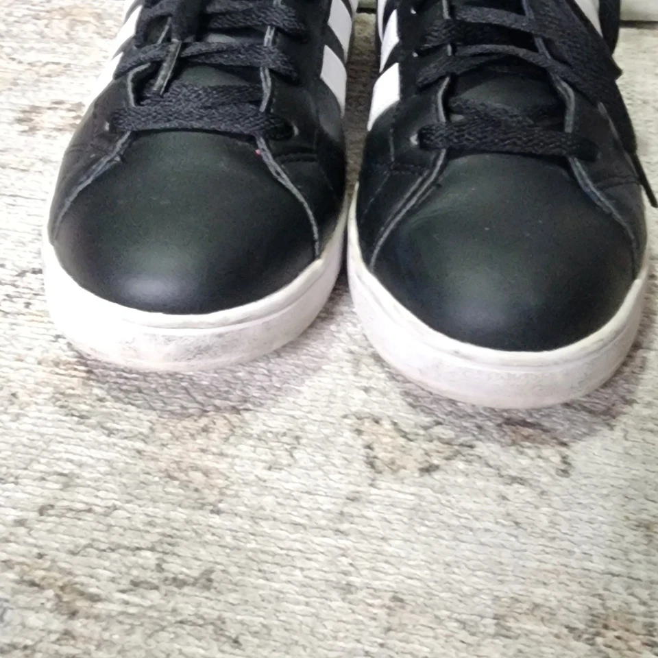 Adidas Neo Cloudfoam черный кожаный кроссовок 9,5 в полоску низкий верхний шнурует вверх AW4407 - Изображение 4 из 4