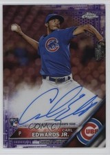 2016 Topps Chrome Rookie Purple Refractor 10/250 Carl Edwards Jr Auto RC 11ff
