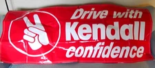 Vintage Kendall Motor Oil Gasoline 6' x 3' Vinyl Horizontal Sign Good Condition