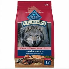 NEW Blue Buffalo Wilderness High Protein Adult Dry Dog Food Salmon, Grain Free