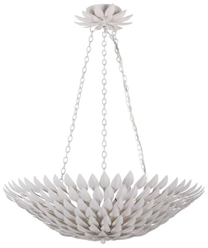 Crystorama Broche 24 1/2"W Leaves White Pendant Light - Picture 1 of 10