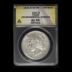 1921 $1 Silver Peace Dollar High Relief ANACS AU55 Details - Free Shipping USA