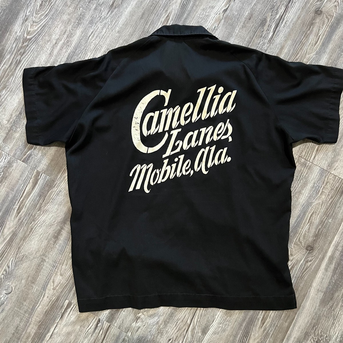 Vintage 60s Hilton Bowling Shirt Camellia Lanes Mobile Ala Made