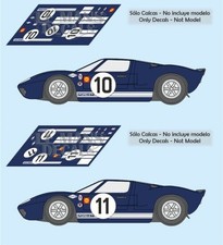 Décal Ford GT40 Le Mans Test 1965 1:32 1:24 1:43 1:18 64 87 fente...