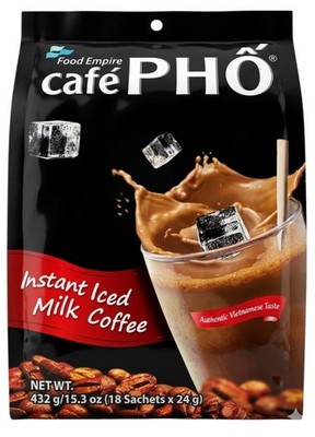 Food Empire Café PHỐ Instant Iced Milk Coffee Mix 18ct (432g) Vietnamese Bold 