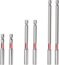 6PCS Magnetic Impact Bit Holder,1/4" Hex Shank S2 Steel Magnetic Drill Bit Exten