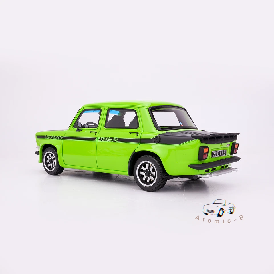 Otto 1:18 Otto Simca Rallye 2 SRT Green Resin Car Model Collection Ornament  - Image 3 of 4