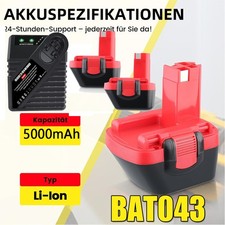 2X 5000mAh Akku Für Bosch 12V BAT043 BAT045 BAT120 GSB 12VE-2 GSR PAG NI-Mh 2025