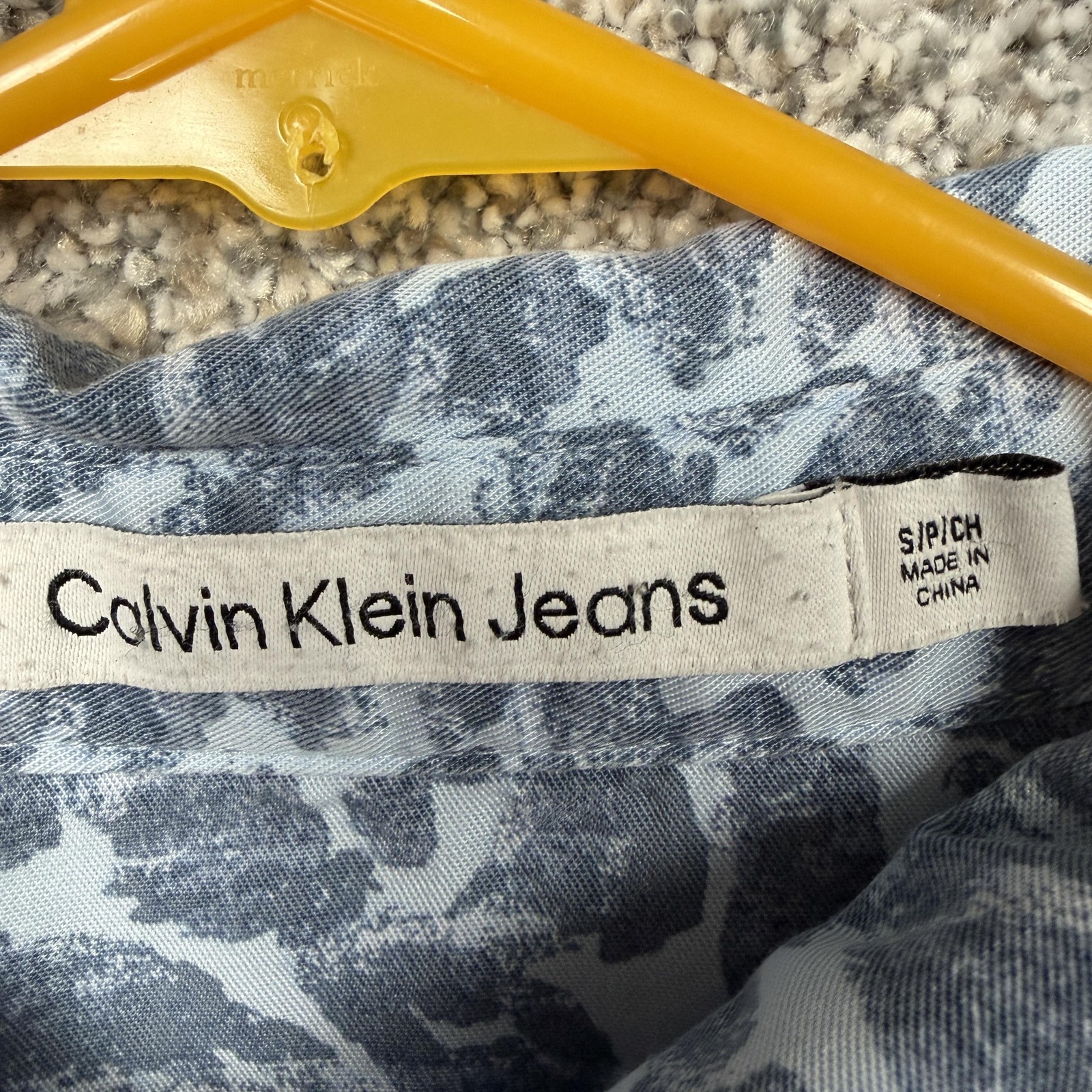 Calvin Klein Button Up Shirt Small Abstract Leopard Print Y2K Safari Streetwear thumbnail 5