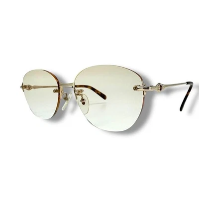 Lunettes de soleil FENDI 55□17-135 dorées marron clair pour femmes... - Photo 1/4