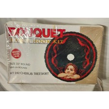 Vintage Latch Hook Kit Christmas Skirt by Bouguet New Sealed 33 Round