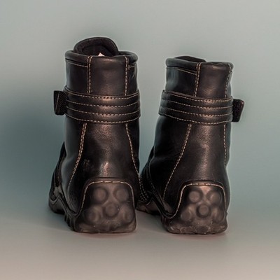 Vintage Timberland Comforia System Black Strap Leather Ankle Booties Size 7