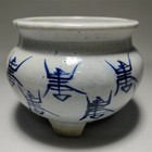 Chinese Antique Blue & White Porcelain Incense Burner     — photo 8